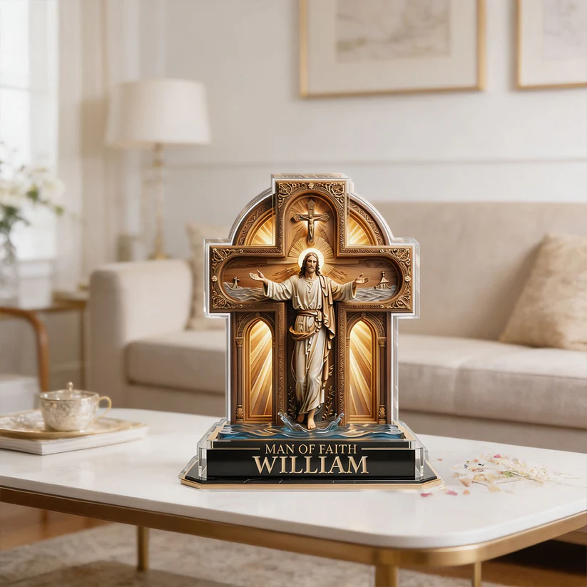 Man Of Faith | Personalized Custom Shaped Acrylic Plaque
