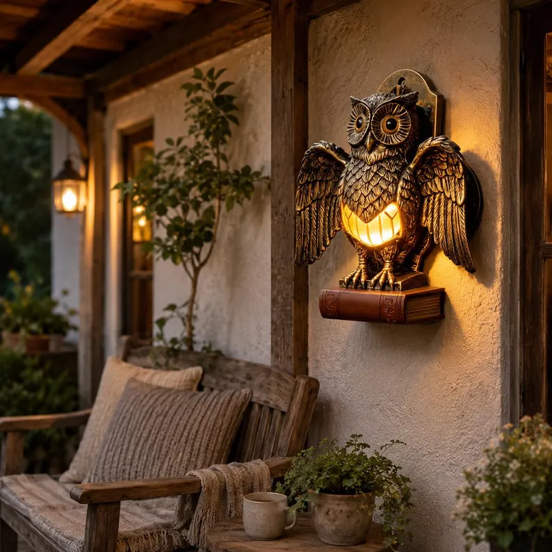 🎁Halloween Promotion 60% OFF - Vintage Owl Garden Wall Sconce