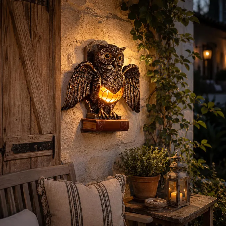 🎁Halloween Promotion 60% OFF - Vintage Owl Garden Wall Sconce