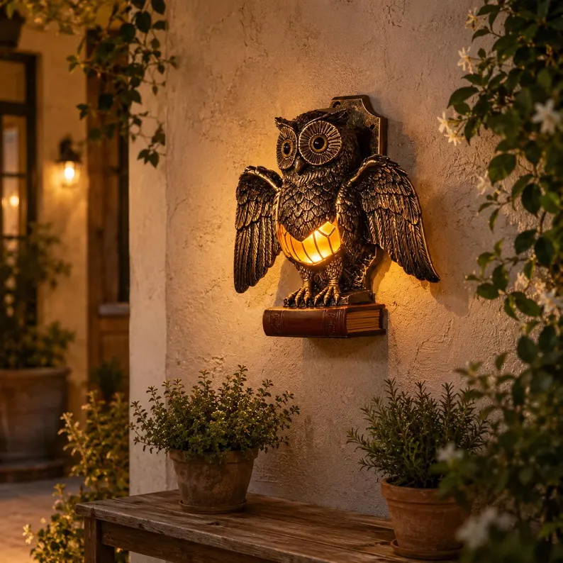🎁Halloween Promotion 60% OFF - Vintage Owl Garden Wall Sconce