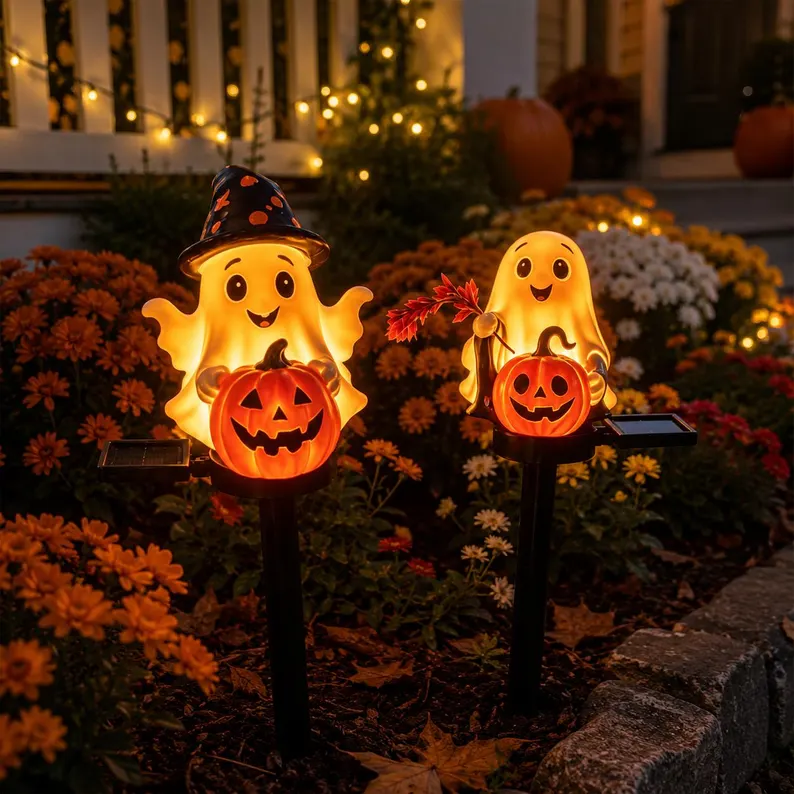 Halloween Spooky Waterproof Solar Ghost Stake Lights for Yard