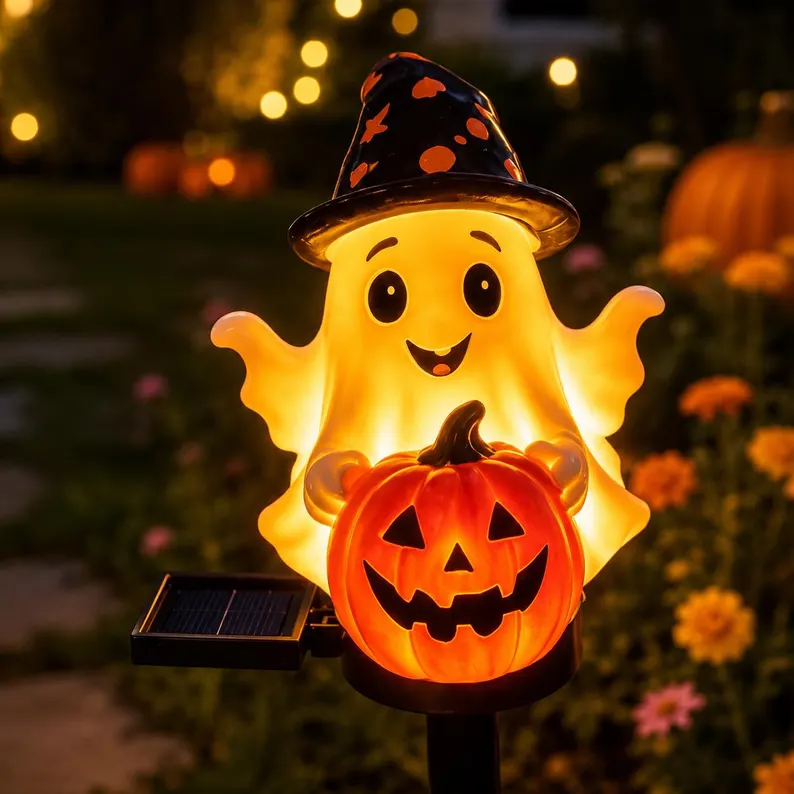 Halloween Spooky Waterproof Solar Ghost Stake Lights for Yard