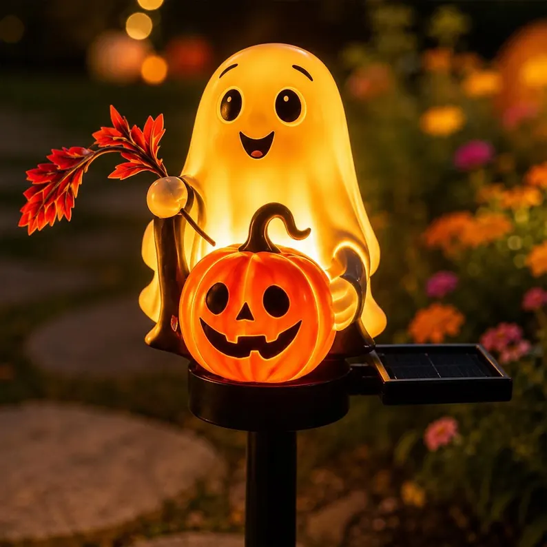 Halloween Spooky Waterproof Solar Ghost Stake Lights for Yard