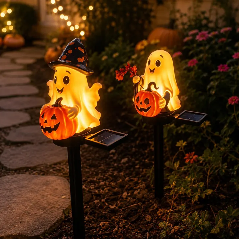 Halloween Spooky Waterproof Solar Ghost Stake Lights for Yard