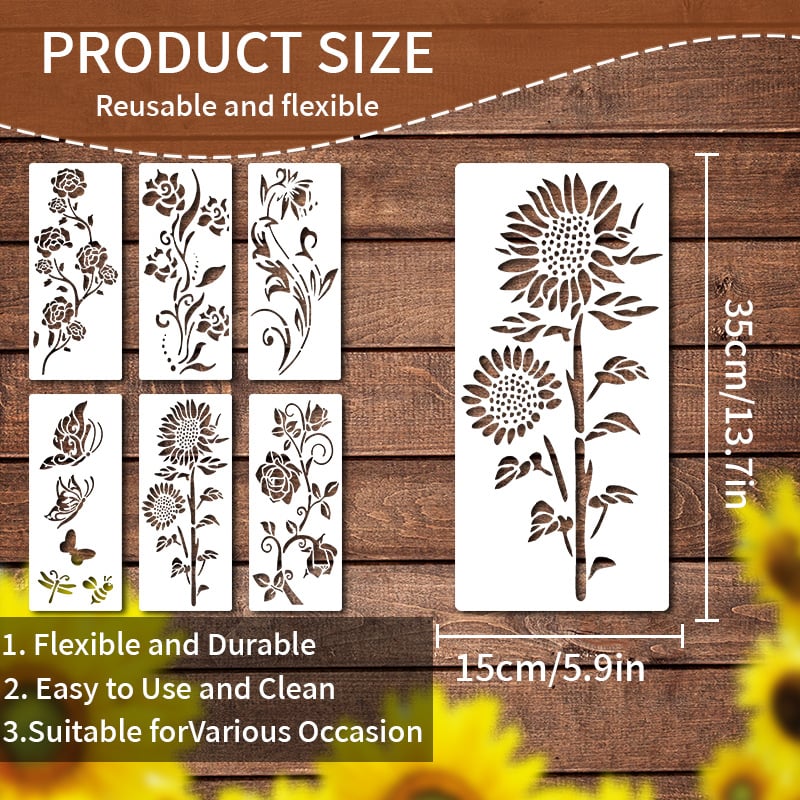 Garden Fence Large Flower StencilsDIY Decoration