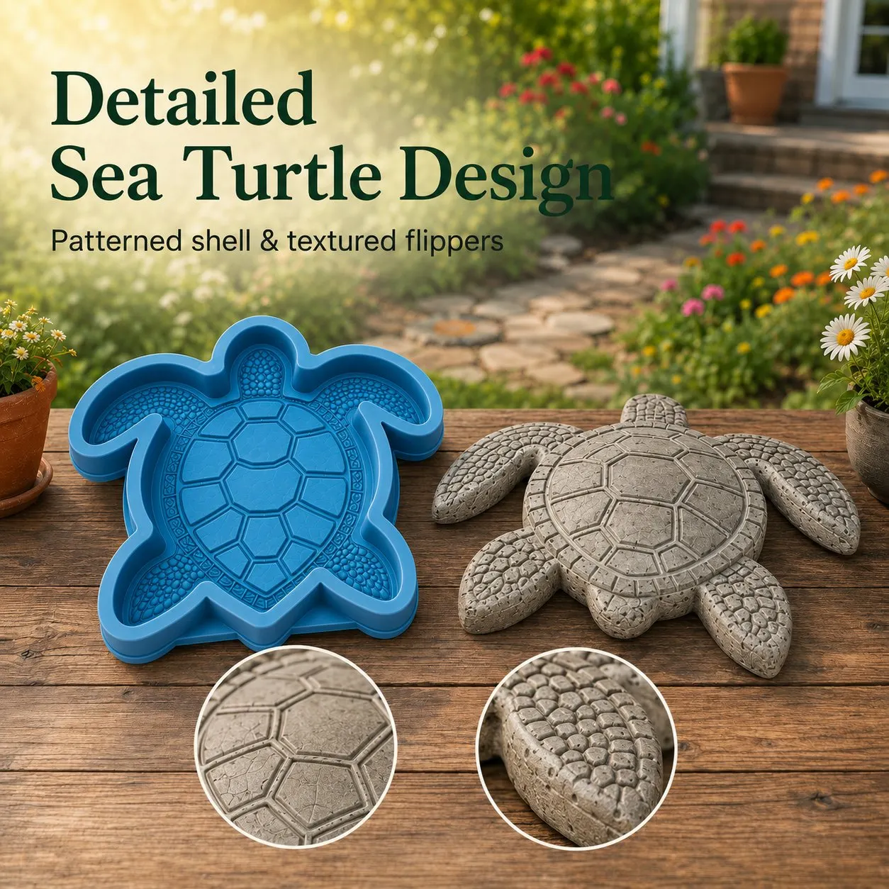 DOMIPLE | 💥 LAST DAY 49% OFF - 🌊 Reusable Ocean Theme Garden Art Mold – Make Your Garden Truly One of a Kind