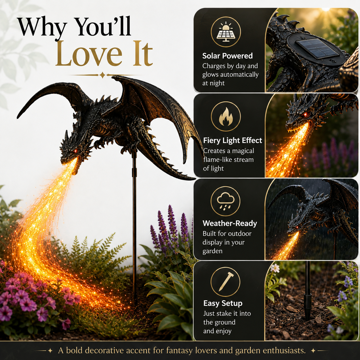🔥 HOT SALE 49% Off 🔥 Solar Dragon Fire Garden Light