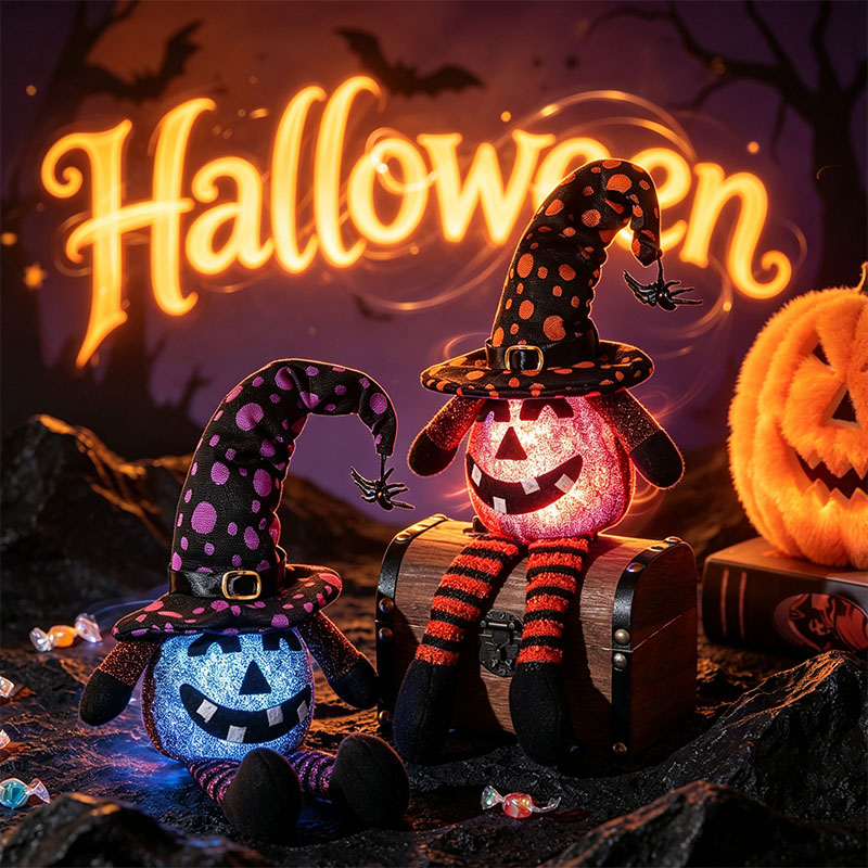 🎁Last Day 60% OFF - Light Up Pumpkin Smiling Halloween Ornament Doll