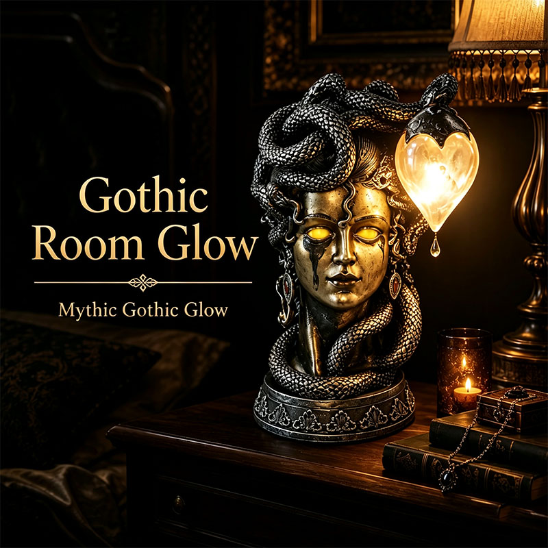 Gothic Greek Mythology Medusa Table Lamp & Wall Lamp