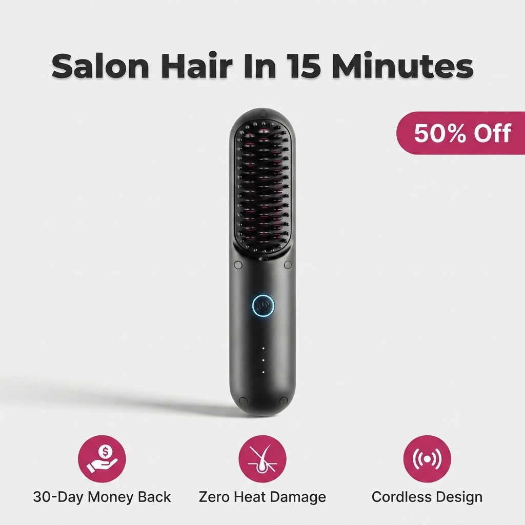 Negative Ion Wireless Charging Portable Hair Straightener That Won't Damage Hair (Curls And Straighteners)