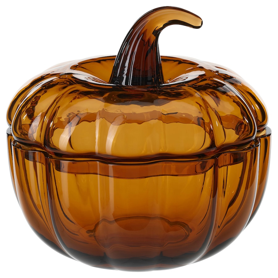 Amber Glass Pumpkin Candy Box