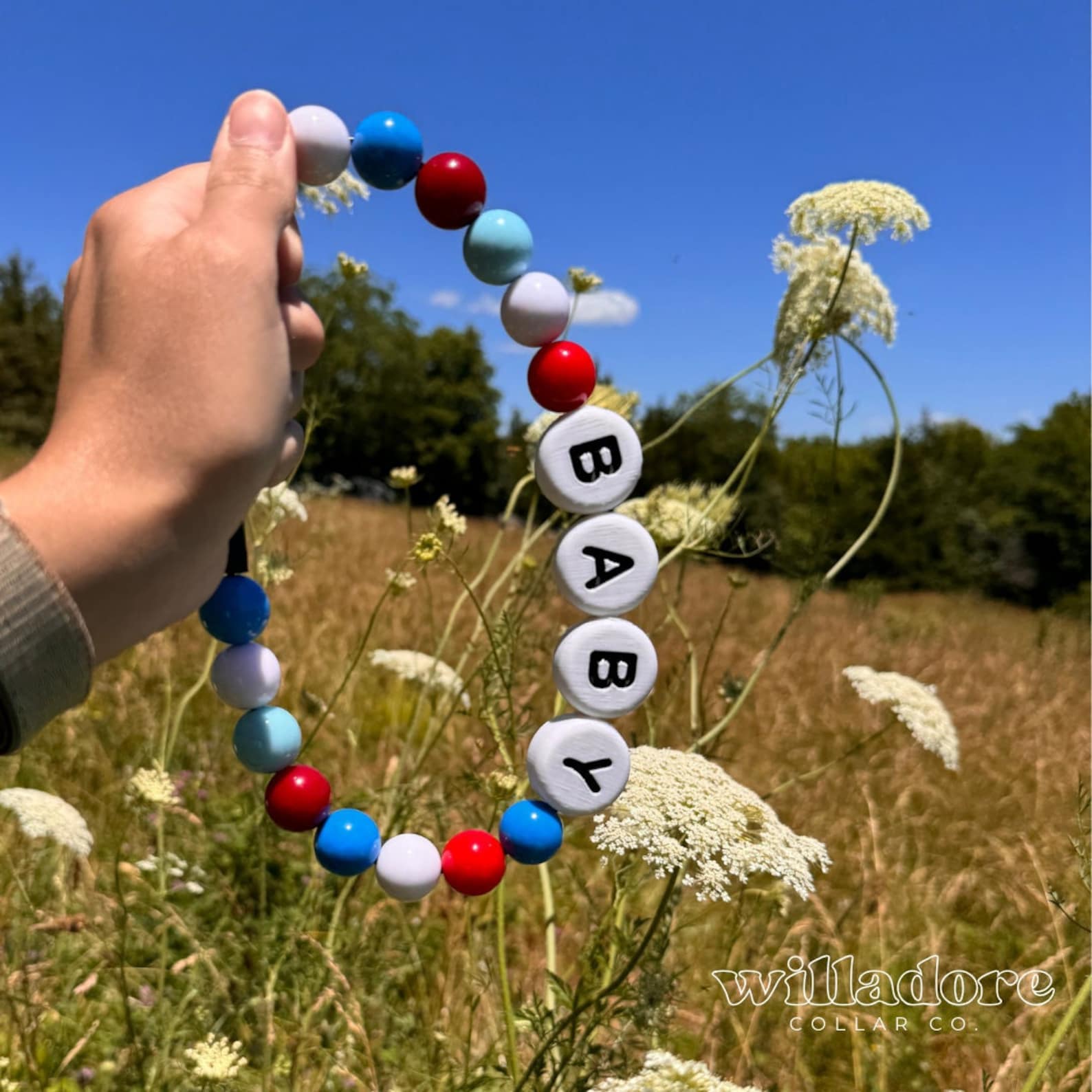 Personalized Beaded Dog Collar (Customizable)