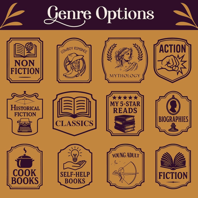 Custom Book Genre Shelf Dividers