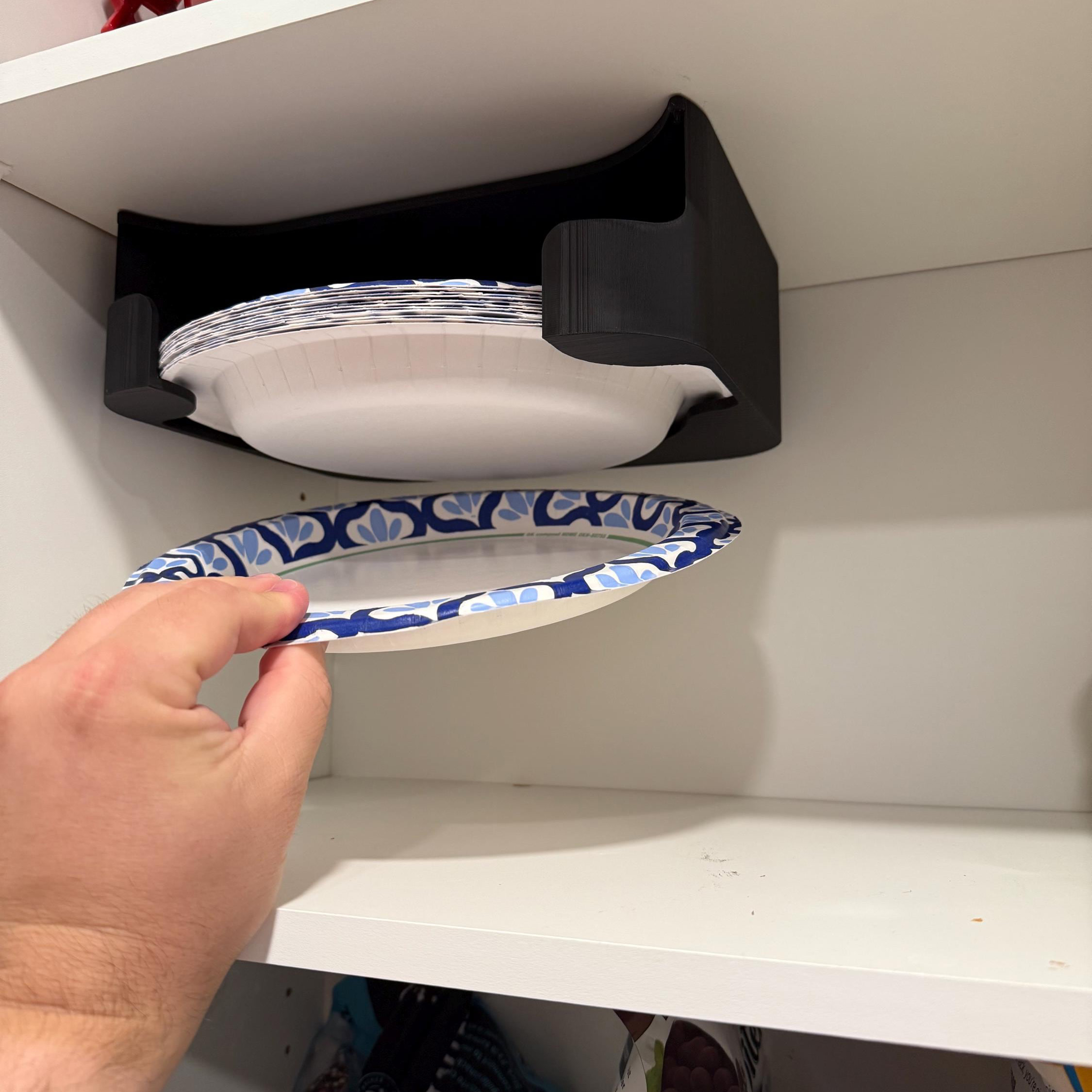 Under-Cabinet Paper Plate Dispenser (6, 8 or 10 Inch Plates)