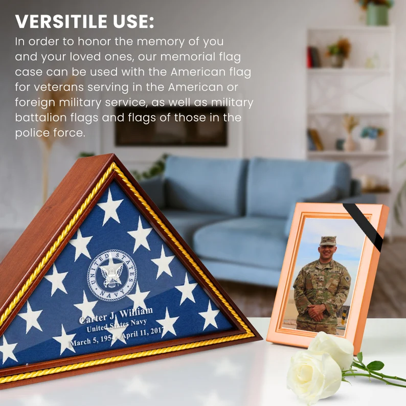 Personalized Memorial Flag Display Case