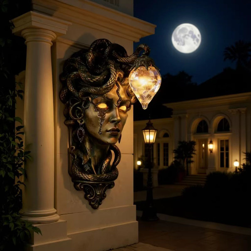 Gothic Greek Mythology Medusa Table Lamp & Wall Lamp