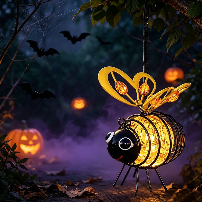 🐝Hanging Solar Bee Light – Warm Amber Glow, Flicker-Free