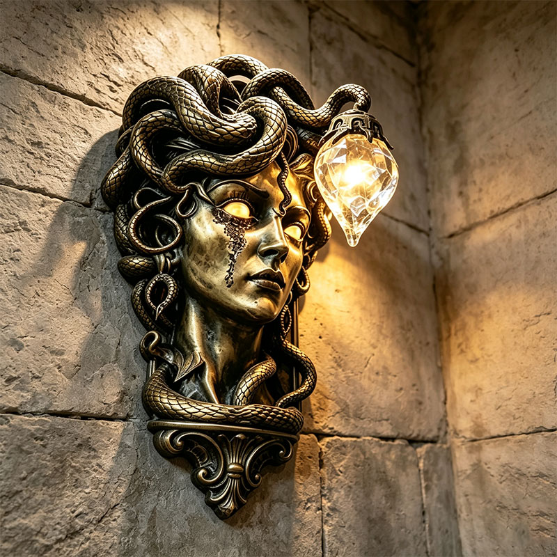 Gothic Greek Mythology Medusa Table Lamp & Wall Lamp