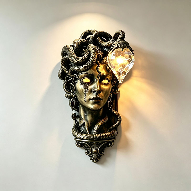 Gothic Greek Mythology Medusa Table Lamp & Wall Lamp