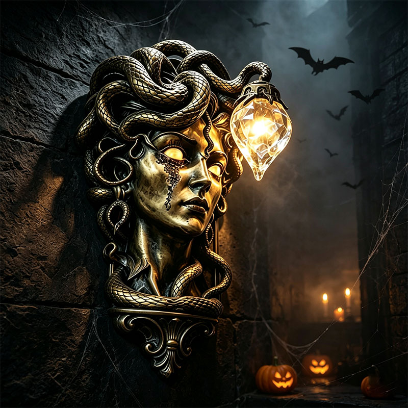 Gothic Greek Mythology Medusa Table Lamp & Wall Lamp