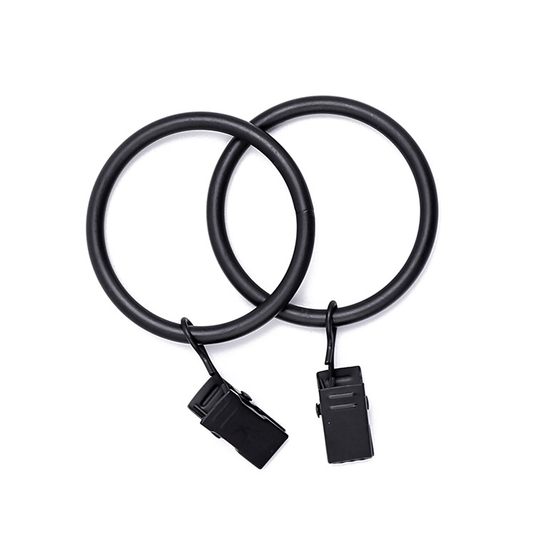 Curtain clip with ring