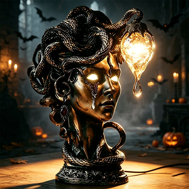 Gothic Greek Mythology Medusa Table Lamp & Wall Lamp