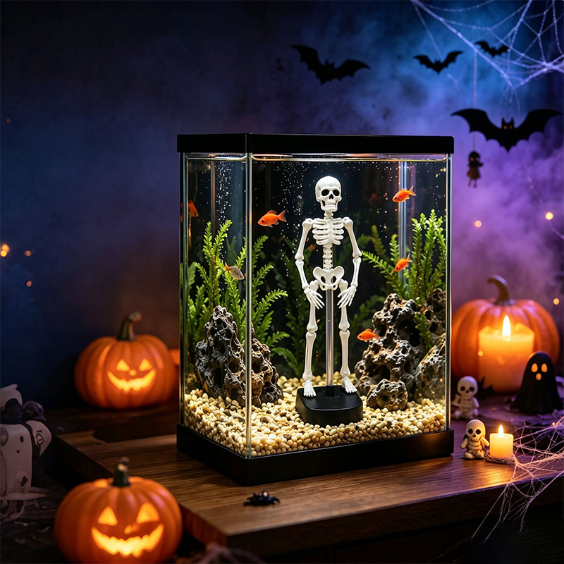 White Underwater Dancing Skeleton Bath Toy With Suction Base