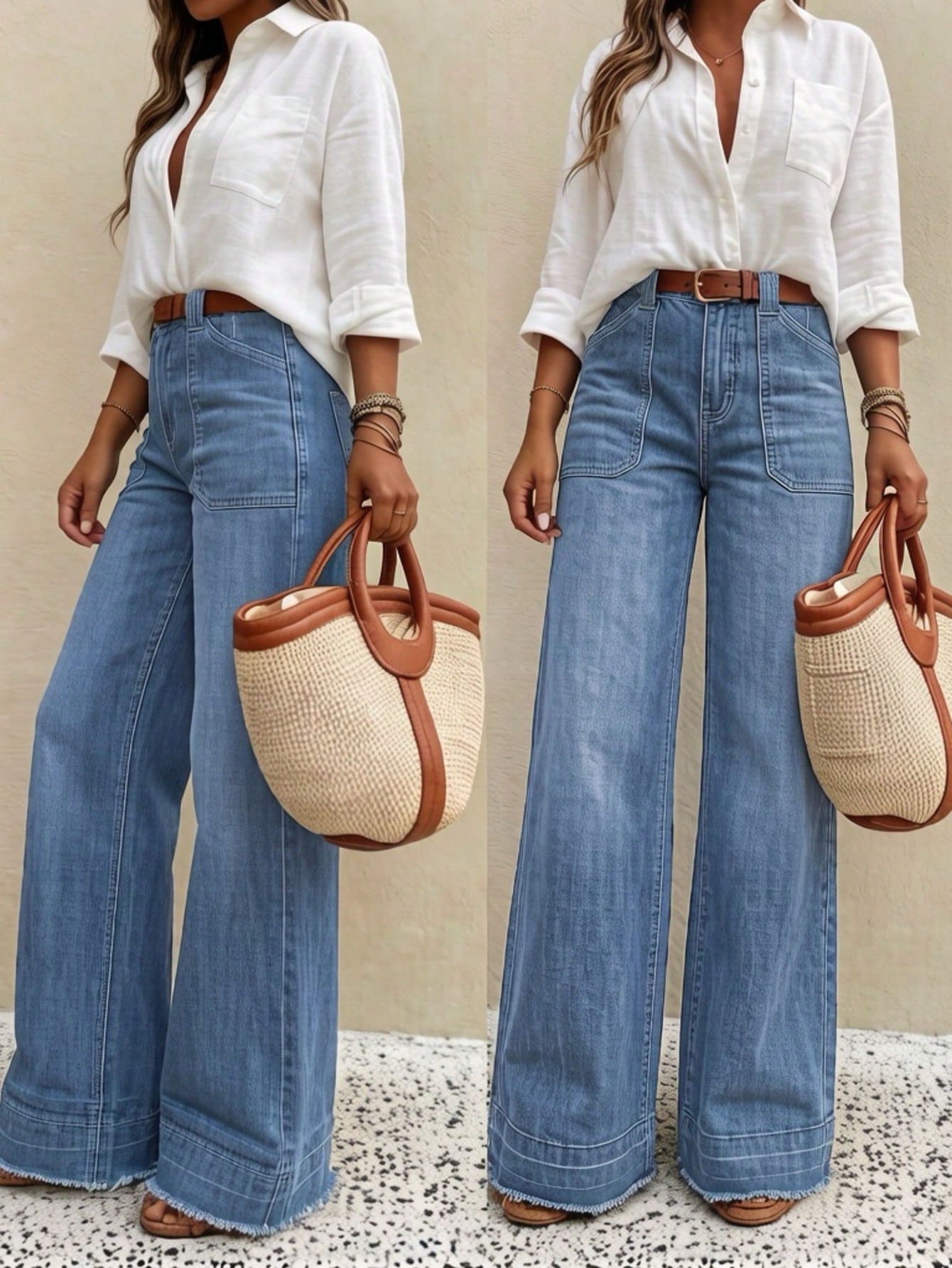New Women's Cargo Style Wide-Leg Jeans (2026)