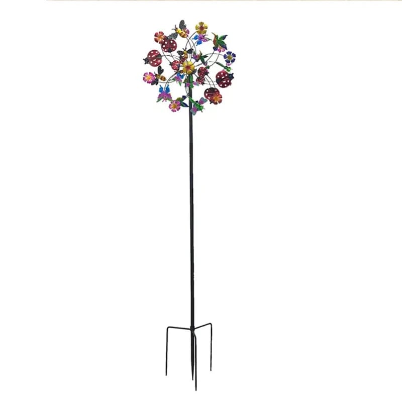 ☀️🌀Outdoors Solar Wind Spinners with Decorative Flowers🌸