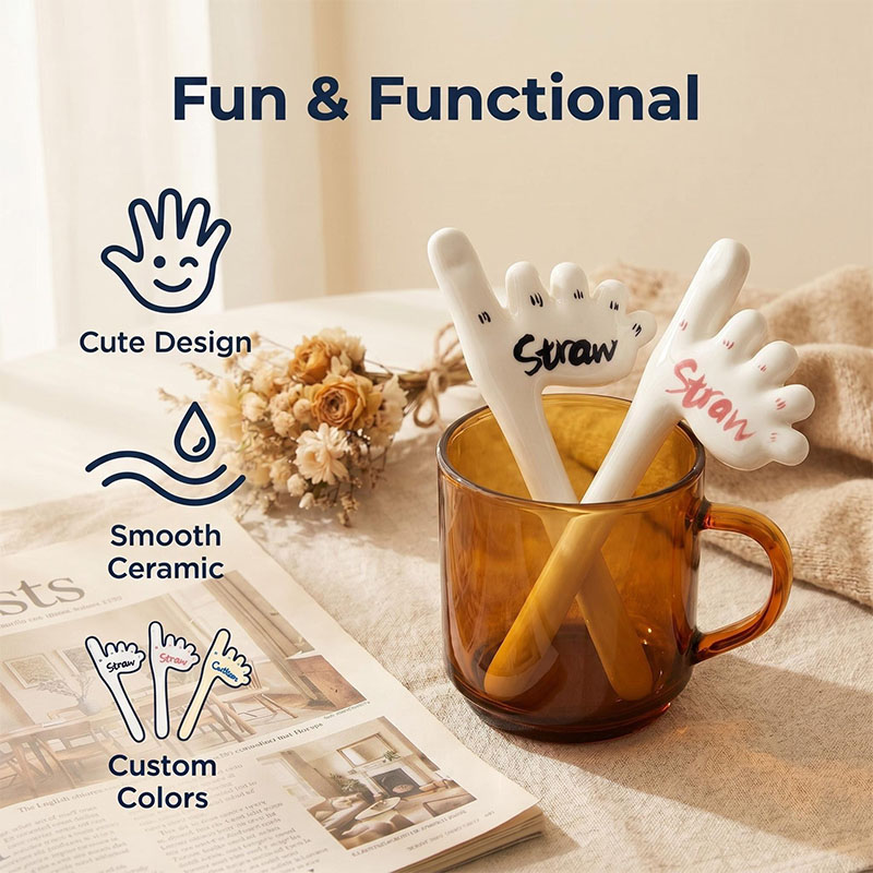 🔥Halloween 70% OFF🌟Handmade Foot-Shaped Ceramic Straw