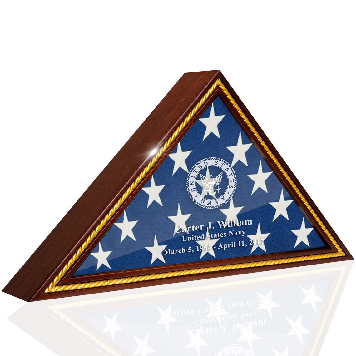 Personalized Memorial Flag Display Case