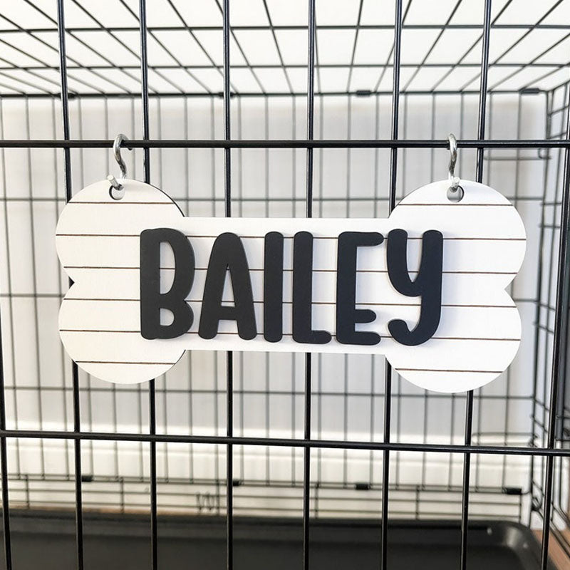 Personalized Crate Sign, Custom Dog Decor, Hanging Crate Sign, Custom Crate Sign, Dog Bone Sign