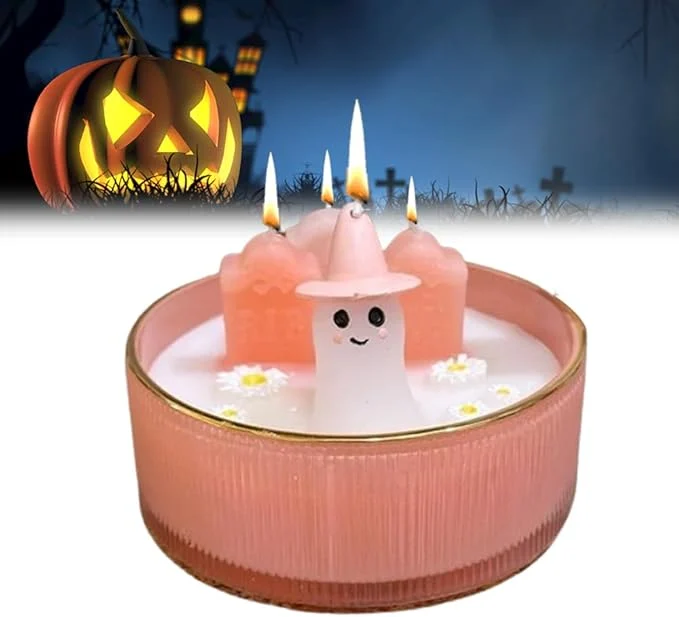 Pink Ghost Candle