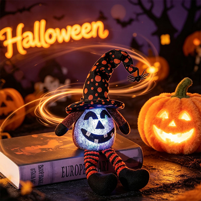 🎁Last Day 60% OFF - Light Up Pumpkin Smiling Halloween Ornament Doll