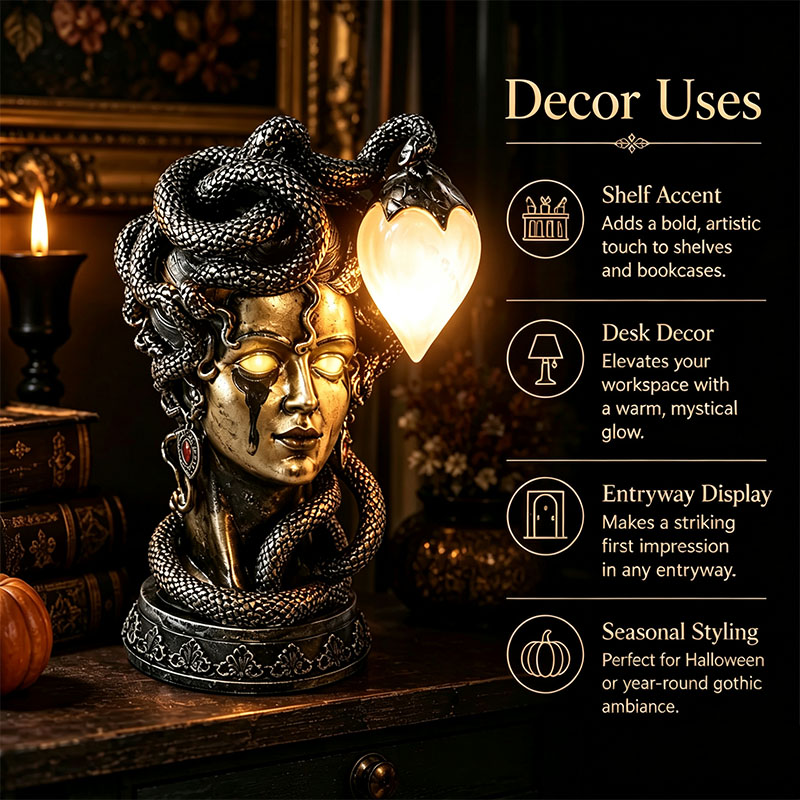 Gothic Greek Mythology Medusa Table Lamp & Wall Lamp