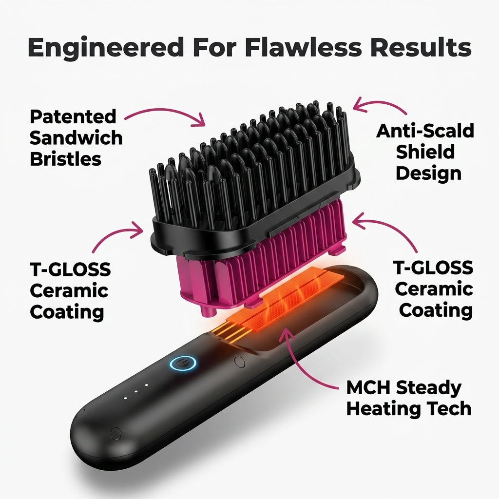 Negative Ion Wireless Charging Portable Hair Straightener That Won't Damage Hair (Curls And Straighteners)