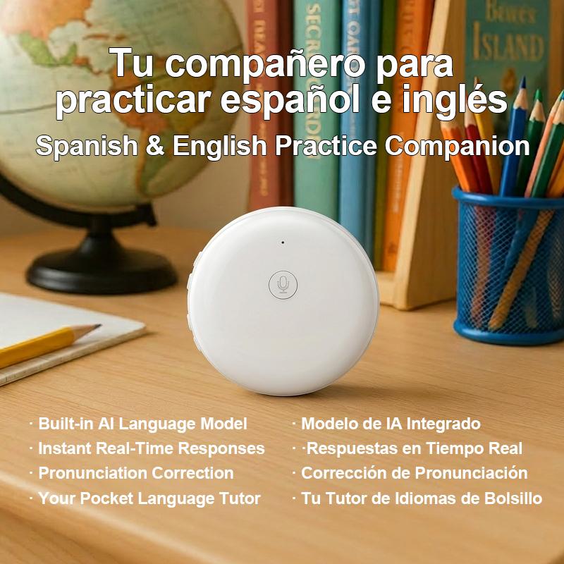 Bluetooth Language Translator Tutor - Spanish & English Practice Companion, 165-Language Support, Accent Assistance for Restaurant Scenarios, Accents, 165 Languages