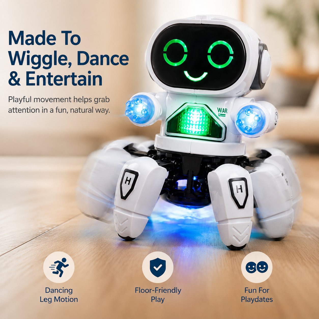 Funny Singing Robot Toy With Dancing Lights And Sounds