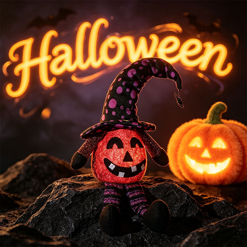 🎁Last Day 60% OFF - Light Up Pumpkin Smiling Halloween Ornament Doll