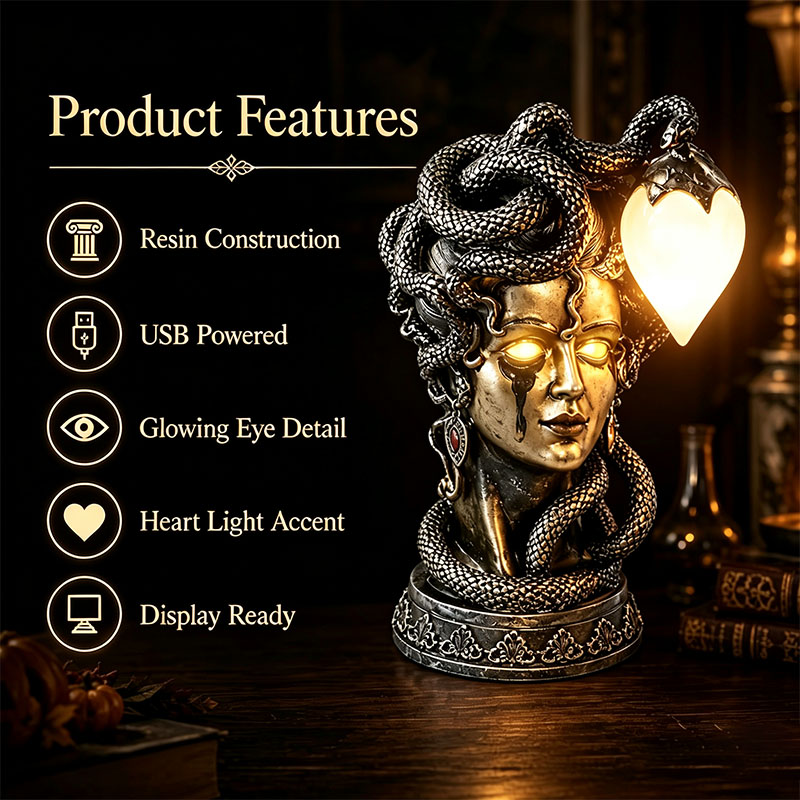Gothic Greek Mythology Medusa Table Lamp & Wall Lamp