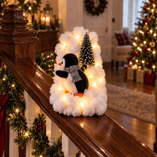 DOMIPLE | New Product Pre-sale 🎅 Christmas Early Discount 49% Off 🐧 Penguin Christmas Stair Snow Decor | A Cozy Penguin Christmas Story ✨