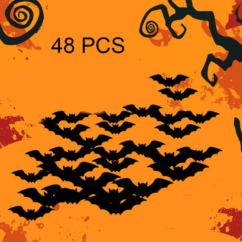 Halloween LED Flying Bat Decorations – Glowing 3D Bat Wall Decor for Porch, Window, Door, Garage & Party Backdrop