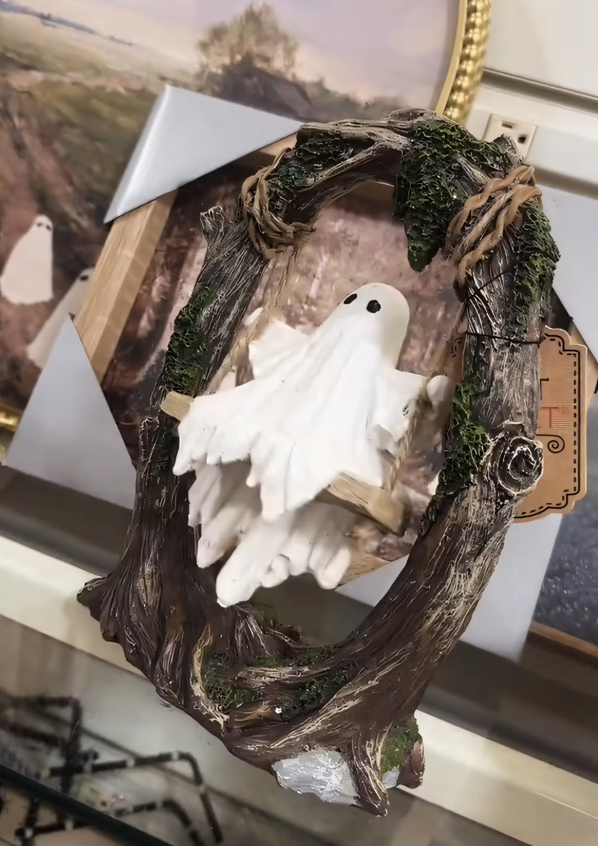 DOMIPLE | 👻2026 Whimsical Ghost on a Swing Decoration