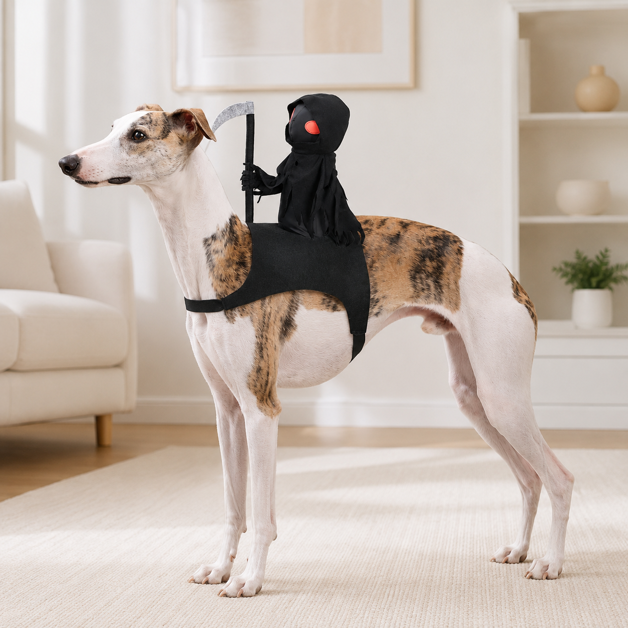 Dark Harvest Knight Transformation Pet Costume - One Tiny Rider. A Whole Lot of Howls.