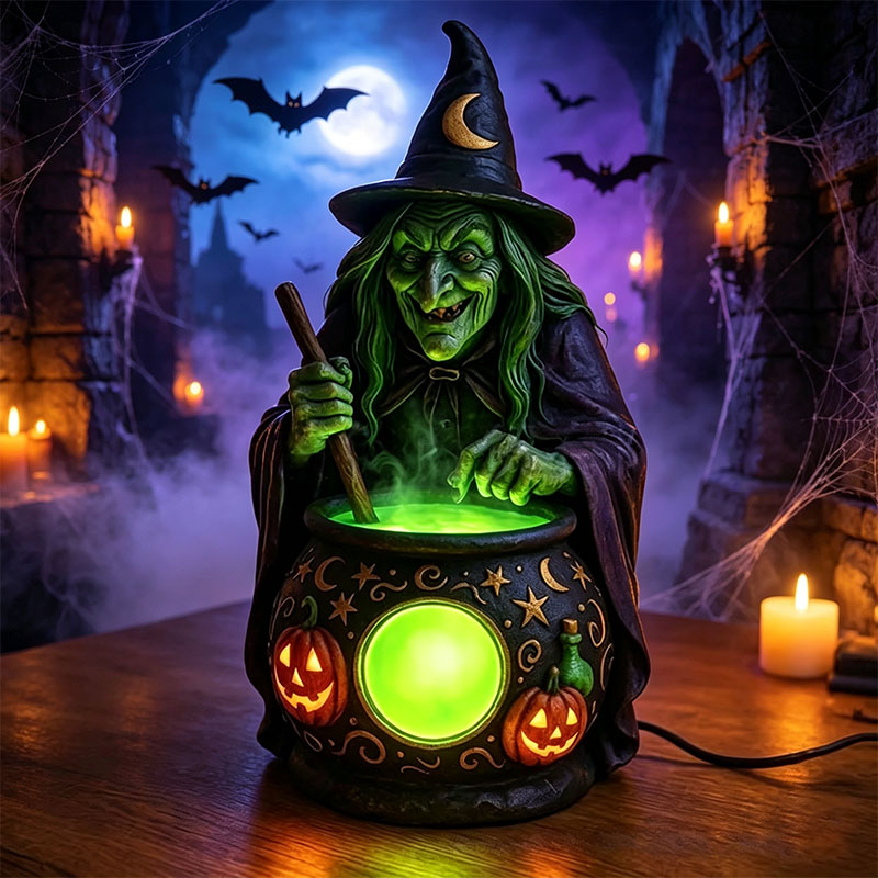 💥🏆Halloween Solar Witch Cauldron Garden Stake Light