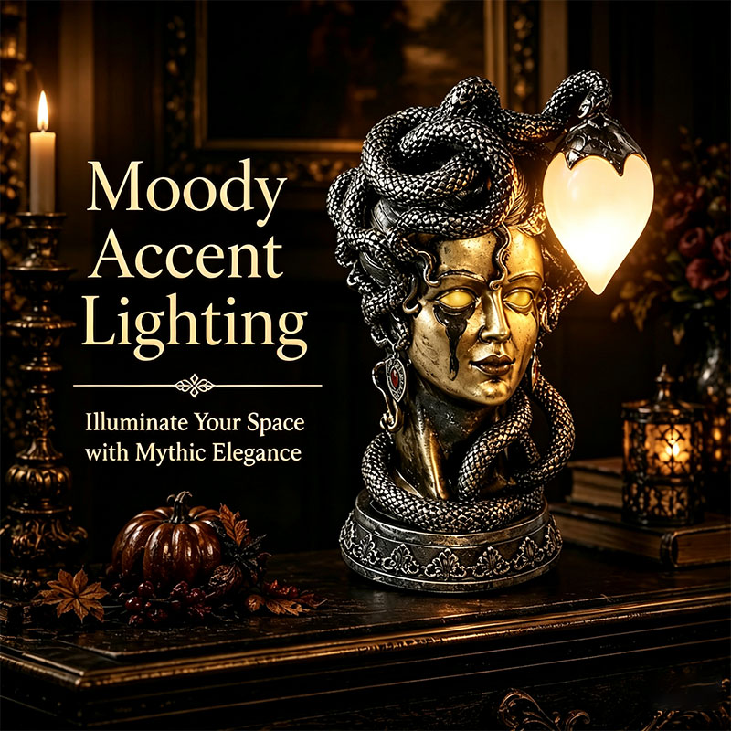 Gothic Greek Mythology Medusa Table Lamp & Wall Lamp