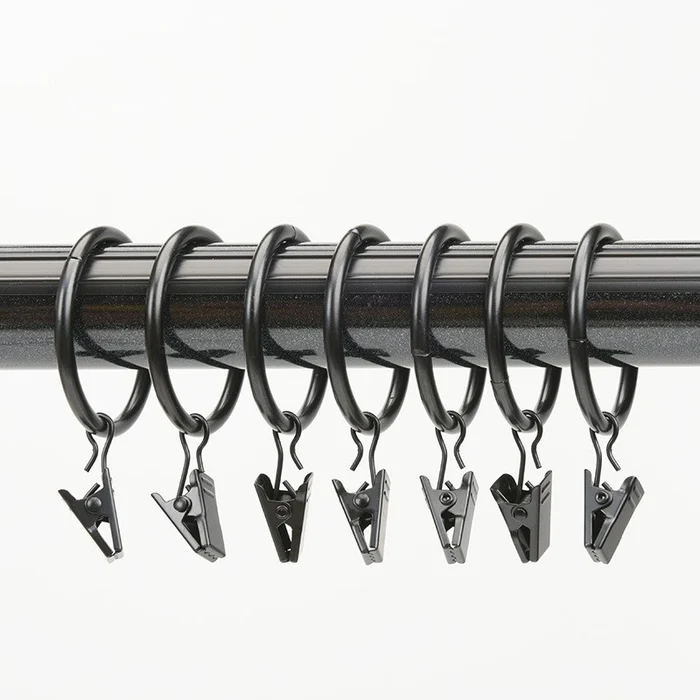 Curtain clip with ring