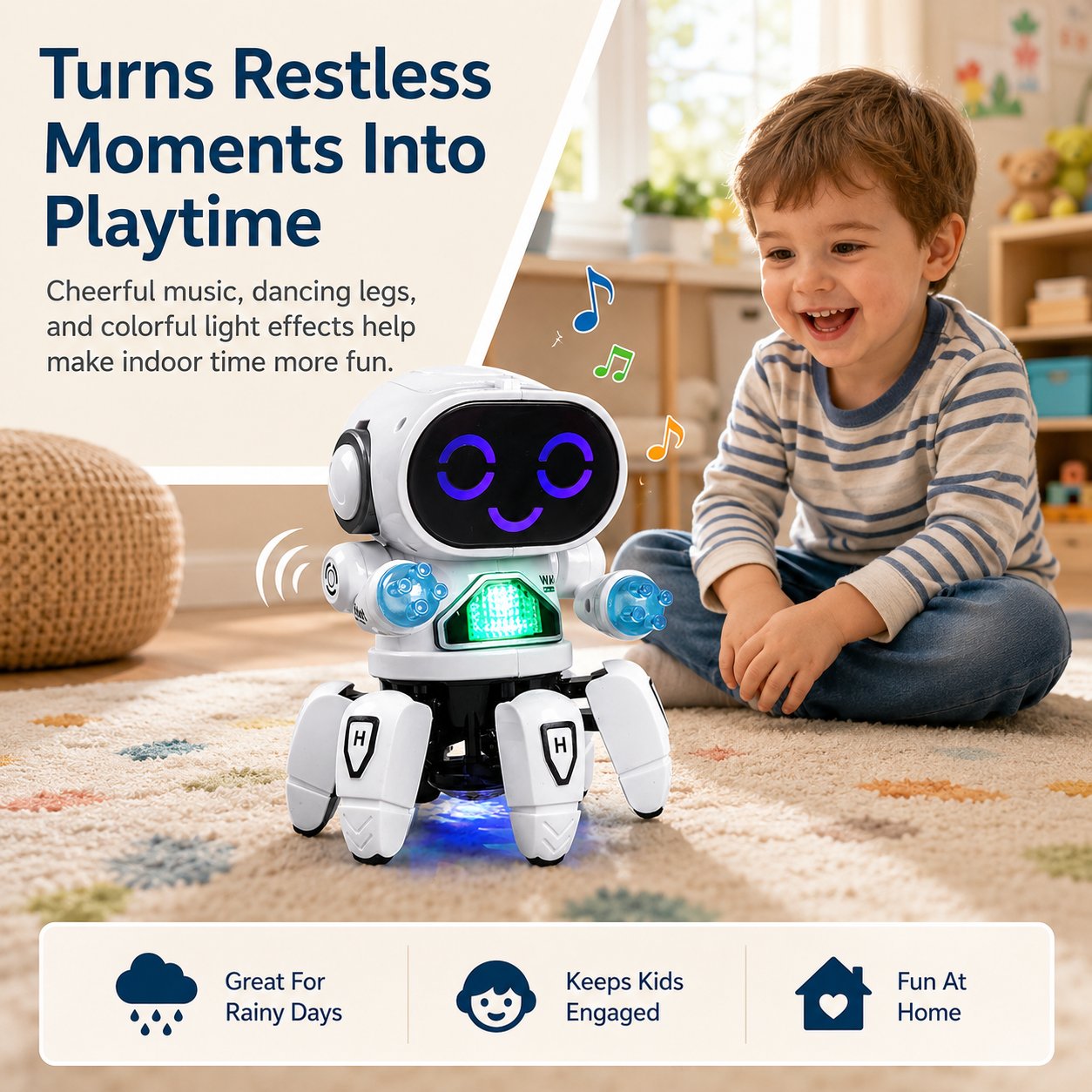 Funny Singing Robot Toy With Dancing Lights And Sounds