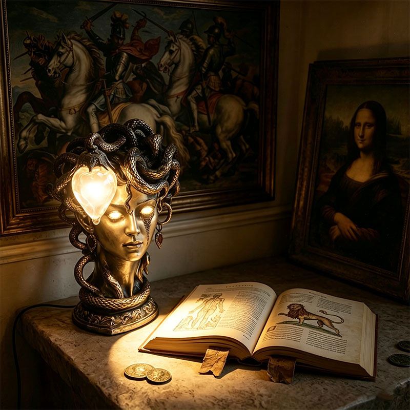 Gothic Greek Mythology Medusa Table Lamp & Wall Lamp