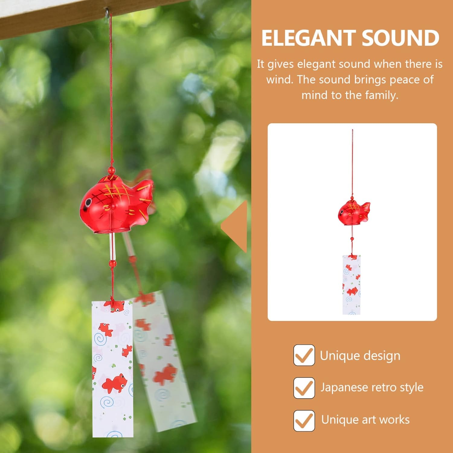 Japanese style goldfish wind chime
